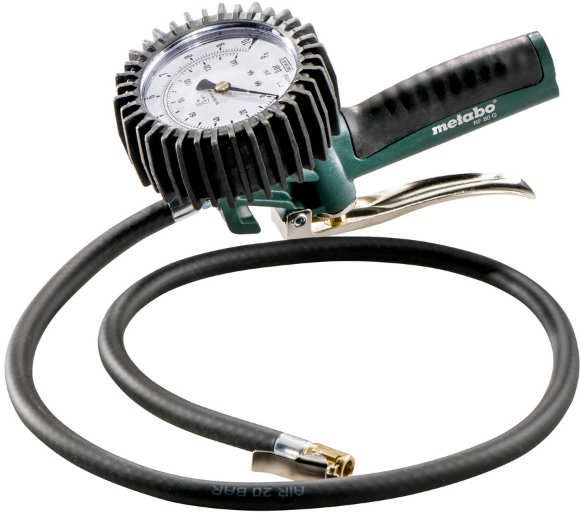 Metabo Compressed air tyre inflation & pressure gauge Pneumatic 12 bar Hose length 100cm 602235000