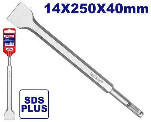 EMTOP Flat SDS Plus Chisel 14 × 250 × 40mm ECHS132501
