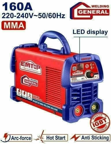 EMTOP Inverter MMA Welding Machine 220-240V 50/60Hz 160A EWDEM1652