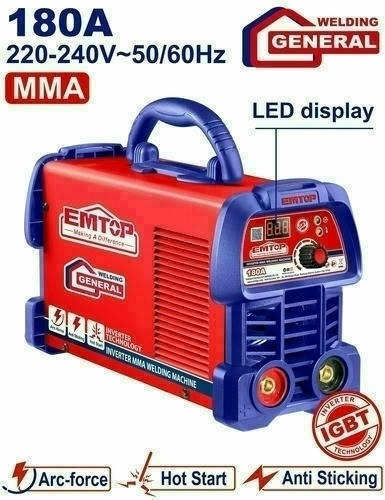 EMTOP Inverter MMA Welding Machine 220-240V 50/60Hz 180A EWDEM1852