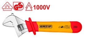 EMTOP Insulated Adjustable Wrench 1000V 10-Inches EIADW101