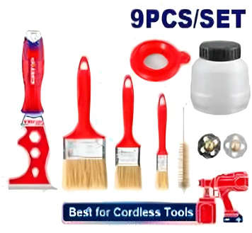 EMTOP Painting Tool Kit 9 Pcs High-grade plastic and metal components EMGF0019
