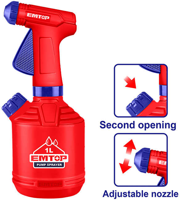 EMTOP Hand Pressure Sprayer 2L 2.5 bar with Fine Spray Nozzle ESPP30102