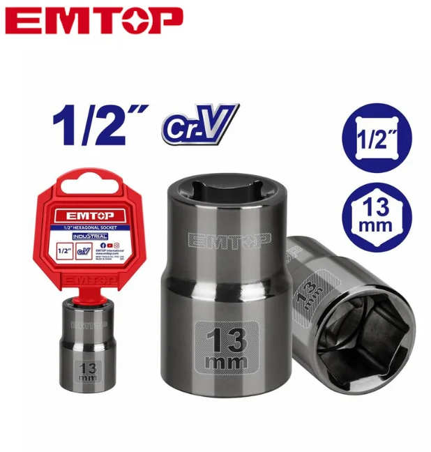 EMTOP Hexagonal Socket 1/2inch Size 13mm ESCT12131
