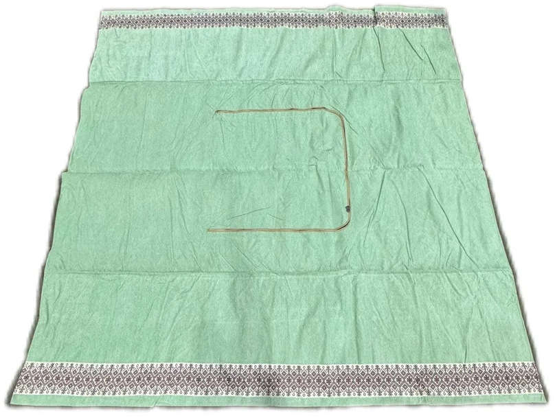 ALHOR Plain padded mattress with belt, 285 x 285 cm, with a green fire opening. RUR-162