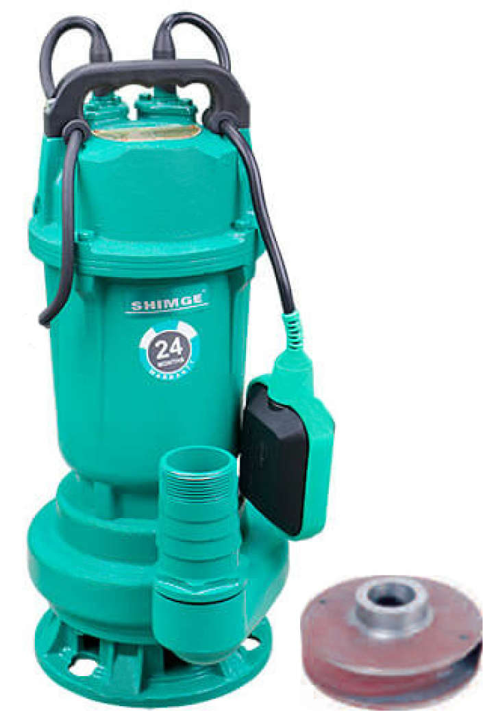 Shimge Submersible Pump for Dirty Water, 750W 1 HP 367 L/min 2 inches WQD6-16-0.75L3(F)