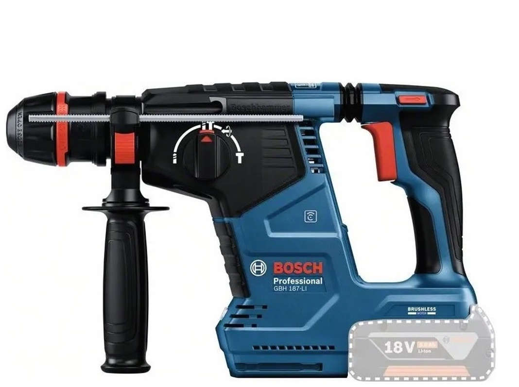 Bosch GBH Professional Cordless 18V Rotary Hammer SDS-plus, 24mm with ONECHUCK Feature Bare Unit GBH 187-LI