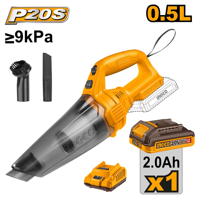 Cordless Portable Car Vacuume Cleanner 20V 0.5L Including 1 Battery 2.0Ah and 1 Charger CVLI20126