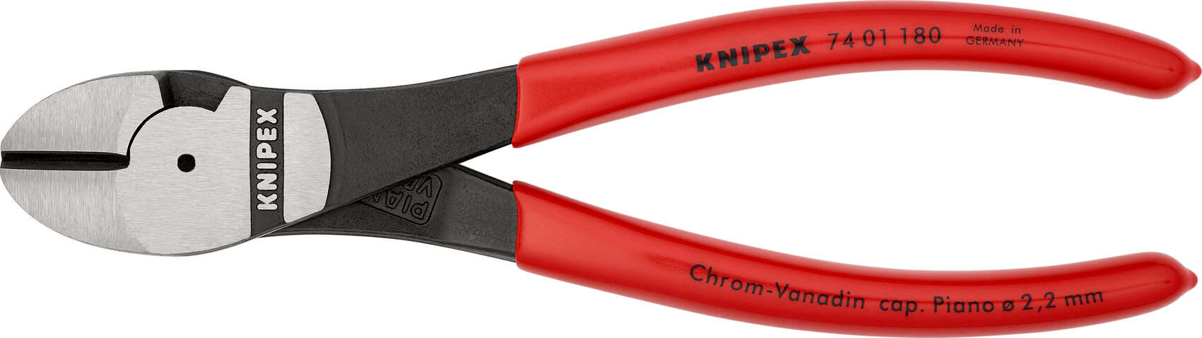KNIPEX High Leverage Diagonal Cutter 180mm, Cutting capacity 3.8mm 74 01 180 SB