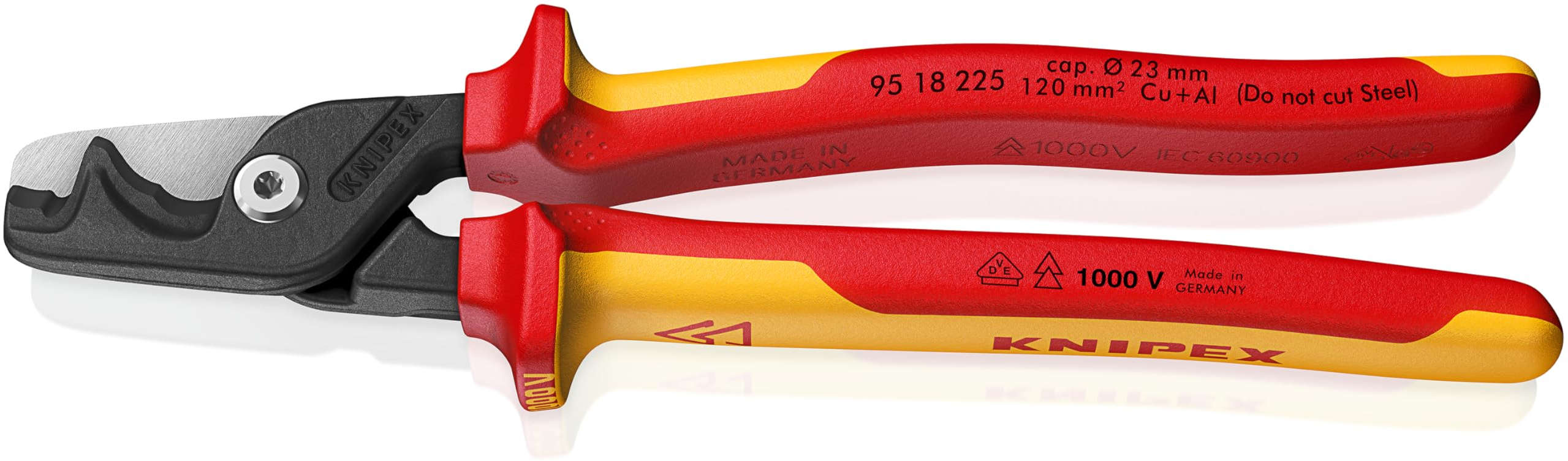 KNIPEX SB StepCut XL Cable Shear 225mm length, max cutting diameter 23mm 95 18 225 SB