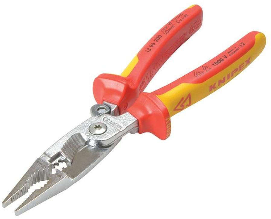 KNIPEX Multi-Functional Insulated Pliers 200mm, Cutting Diameter Up To 15mm 13 96 200 SB