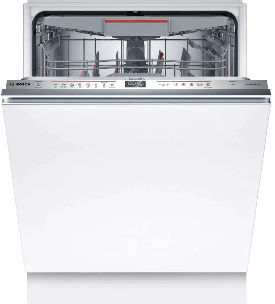 Bosch Fully Integrated Dishwasher, 14 Place Settings, 42 dB, Energy Class B, 60cm, Adjustable Racks, Home Connect SMV6ECX08E