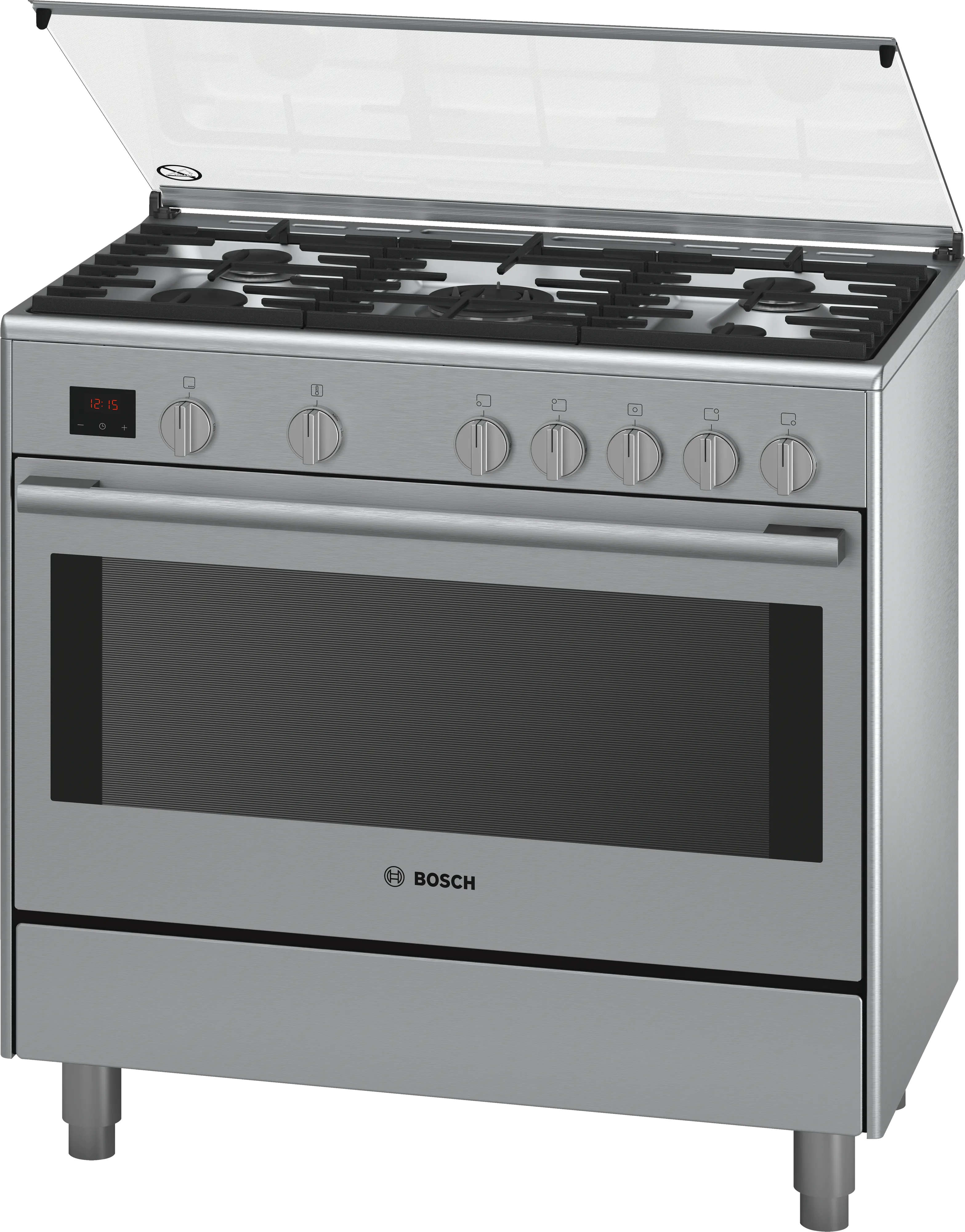 Bosch Gas Range Cooker with Low-Profile Stainless Steel Cooking Surface HSB7382571