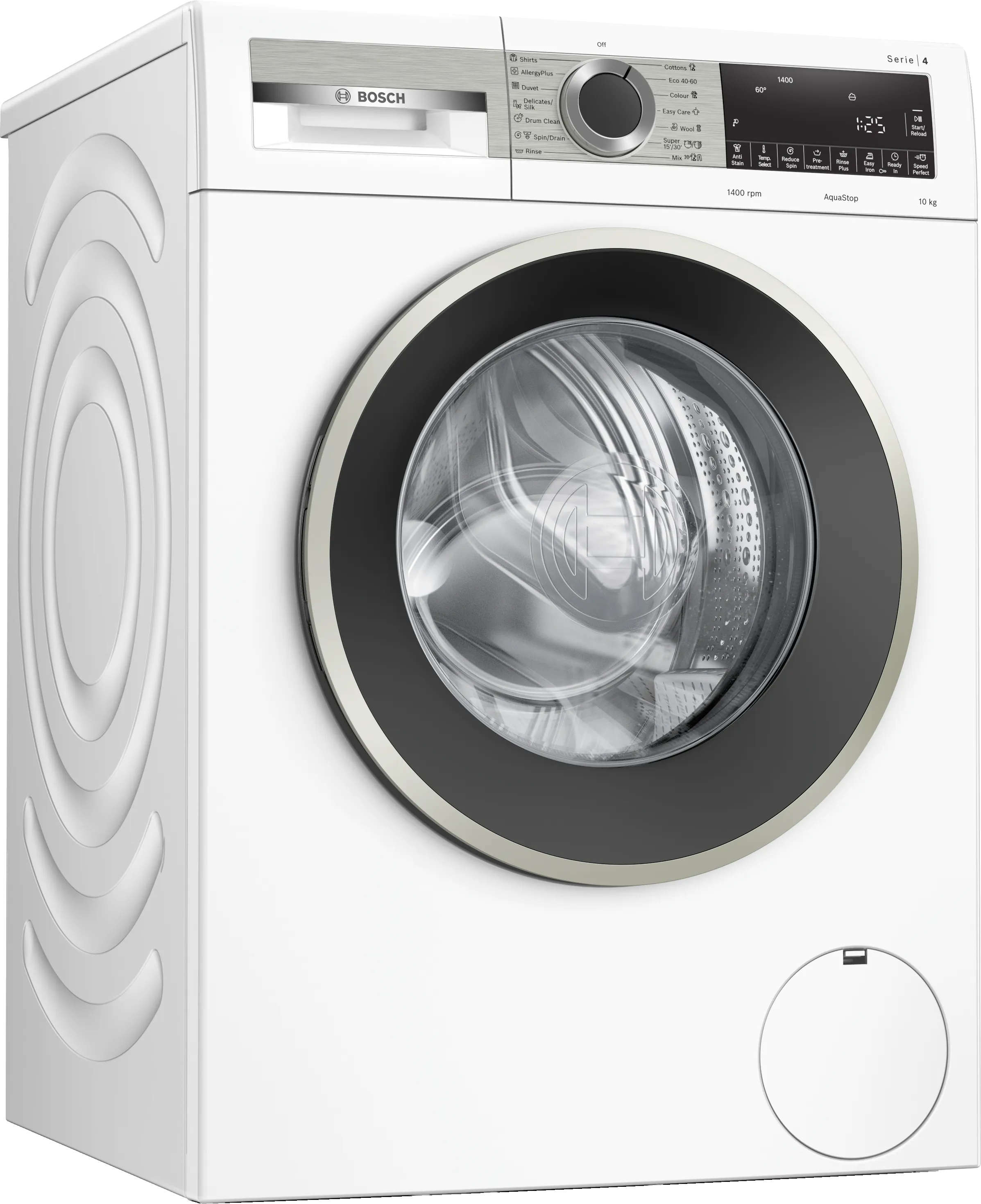 Bosch Front-Loading Washing Machine, 10 kg Capacity, 1400 RPM Spin, EcoSilence Drive, AntiStain, SpeedPerfect, White WGA254XOME