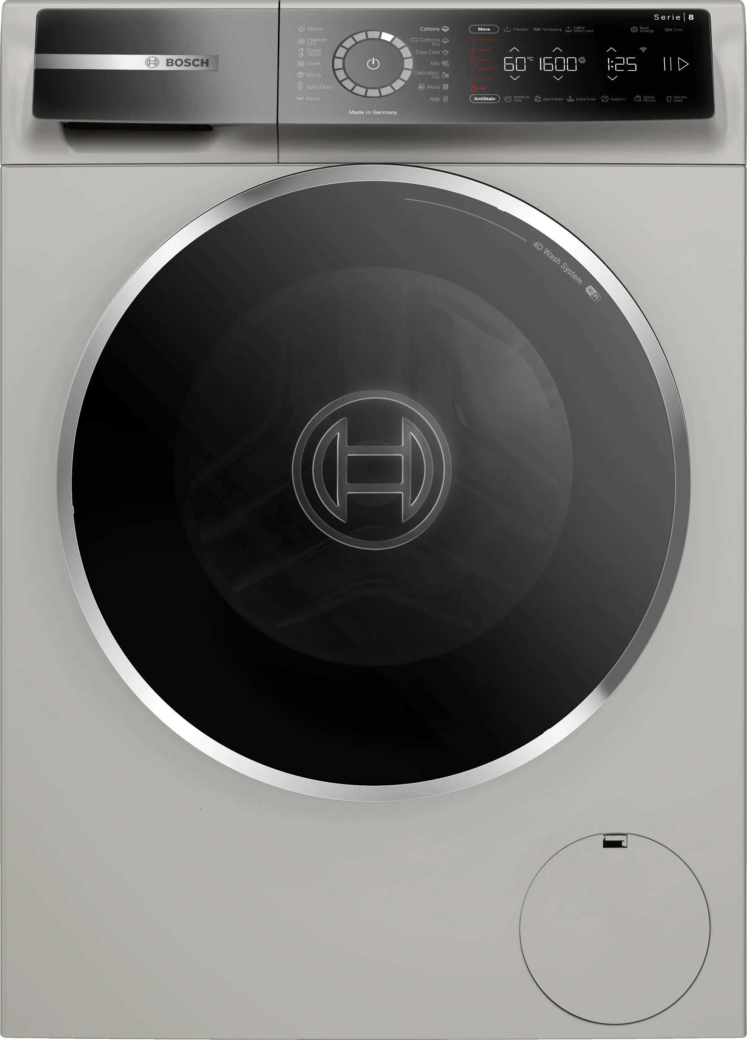 Bosch Front loading washing machine, 10 kg capacity, 1600 rpm, inverter motor, energy class A, silver color, Home Connect WGB2560XME
