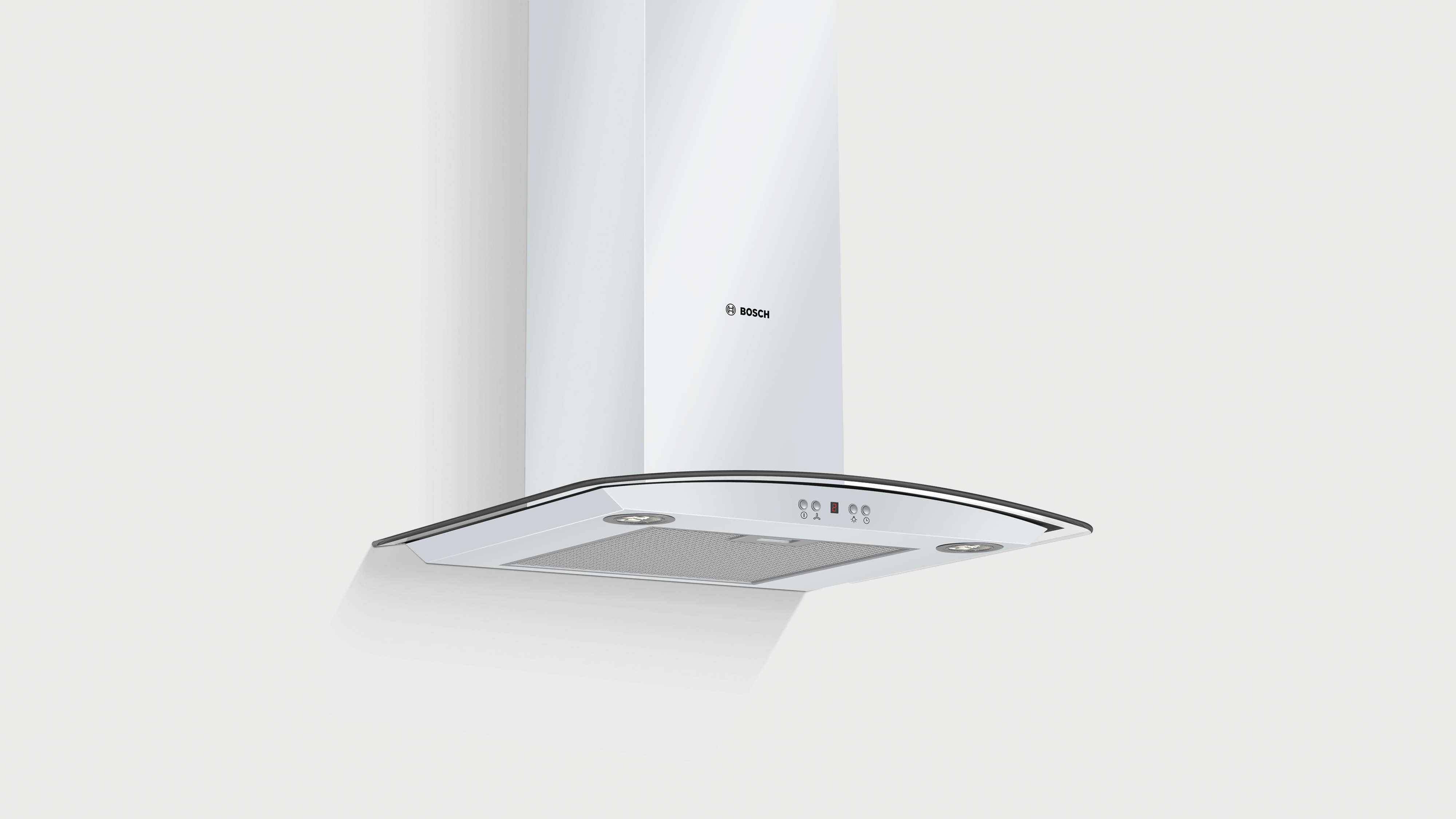 Bosch 60 cm Wall-Mounted Chimney Hood, Stainless Steel, 3-Speed + Intensive, 650 m³/h, LED Lighting, Push-Button Controls DWA06E621