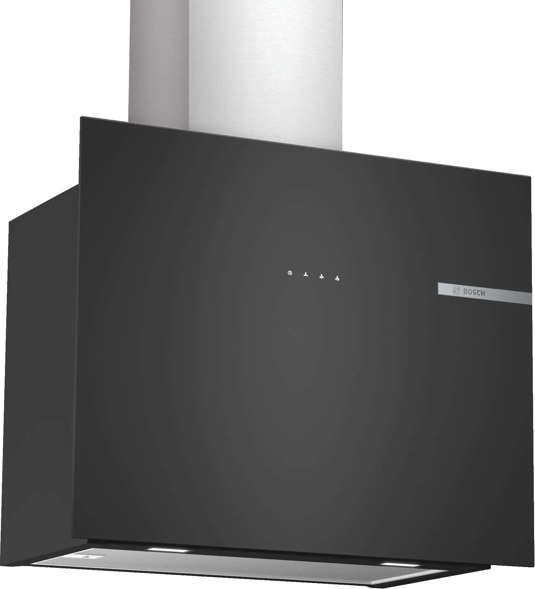 Bosch 60 cm Wall-Mounted Extractor Hood, Black Glass, Touch Control, 649 m³/h Max Airflow, Series 4 DWF65AJ60T