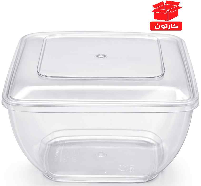 Square Crystal-Clear Dessert Serving Container, 350 ml Capacity, with Lid, Carton of 180 Pieces | 402X