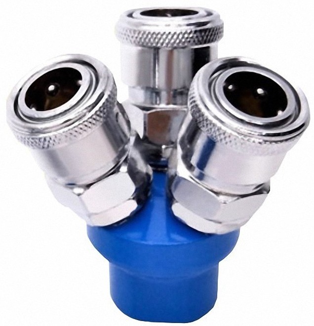 1/4" Inlet Thread 3 Way Pass Quick Connect Coupling Air Hose Coupler Tool [M2] | SSLM004