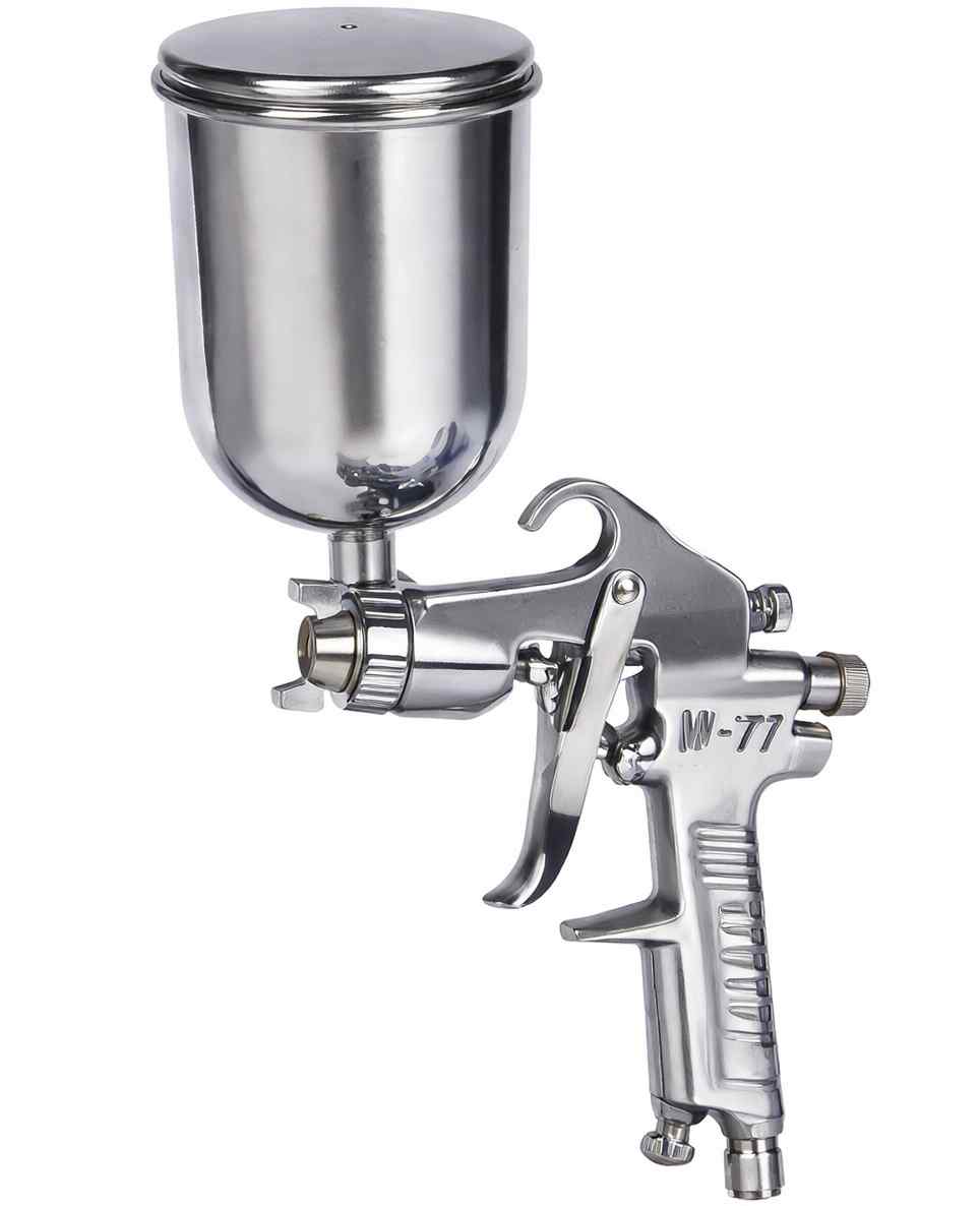 W-77 Professional Air Paint Spray Gun with Top-Mounted Metal Cup, Suitable for Automotive Painting and Industrial Maintenance | SSLM012