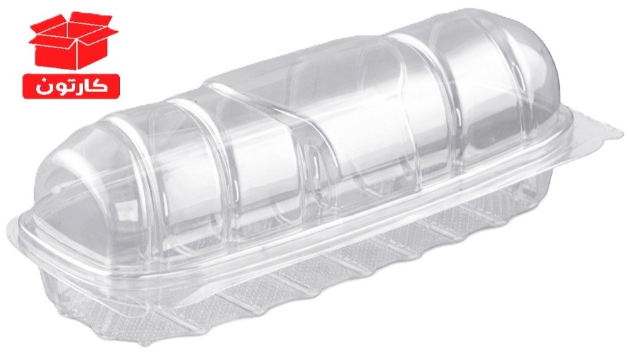 Crystal Clear Medium Sandwich Container with Hinged Lid (25 x 8.5 cm) - PET Plastic - Carton Of 350 Pcs | 934