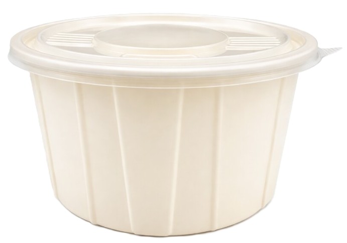 Deep Round Microwavable Food Container, 1500 ml, White Color, 8 × 10 cm, with Airtight Transparent Lid, Suitable for Microwave, Freezer, and Dishwasher, Carton of 150 Pieces | D56
