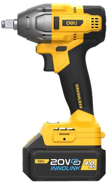 Deli Cordless lithium-ion impact wrench 20V 320Nm 1/2 inch drive with brushless motor Without Batteries And Charger DC230Z