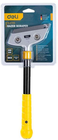 Deli 300mm (12-inch) razor scraper hand tool with aluminum alloy body and SK5 steel blade DL4725