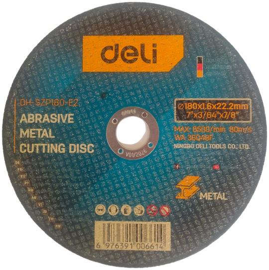 Deli Metal cutting disc 180 x 1.6 x 22.2 mm DH-SZP180-E2