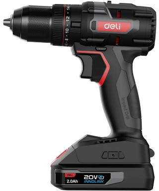 Deli 20V Brushless Cordless Impact Drill with 13mm Chuck and 70Nm Torque DE-CZ20-1D2