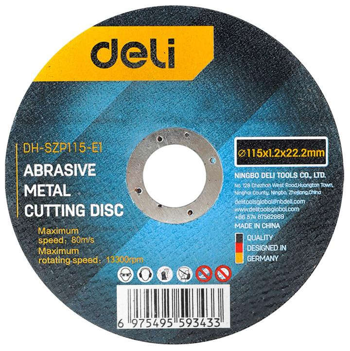 Deli Metal cutting disc 115×1.2×22.2 mm abrasive metal cutting disc DH-SZP115-E1