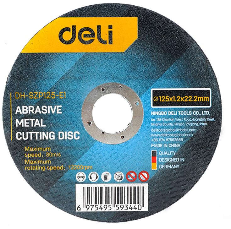 Deli Abrasive metal cutting disc 125mm x 1.2mm x 22.2mm DH-SZP125-E1