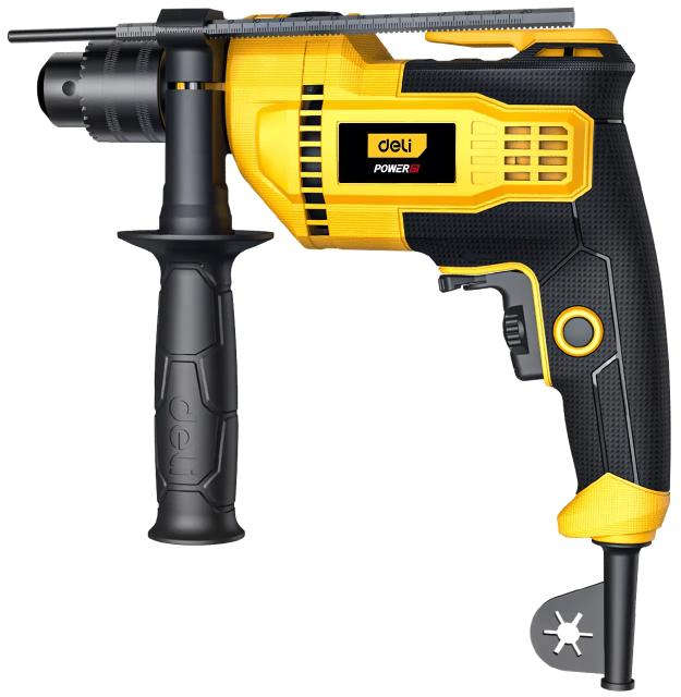 Deli 1050W corded electric impact drill with 13mm chuck capacity and variable speed up to 3000 RPM DL-CZ13-E3
