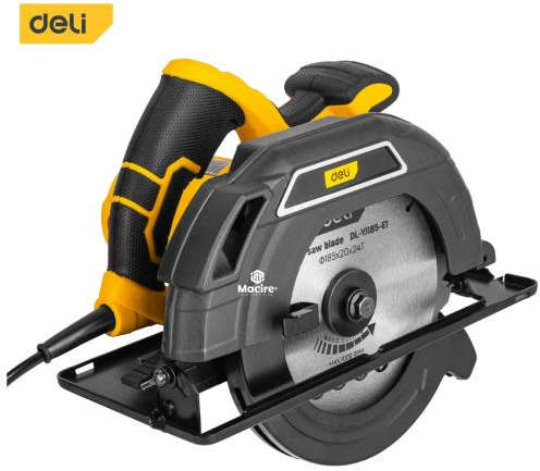 Deli 1300W 7-1/4 inch Circular Saw with 24T Blade and 0-45° Bevel Angle Adjustment DL-YJ185-E1