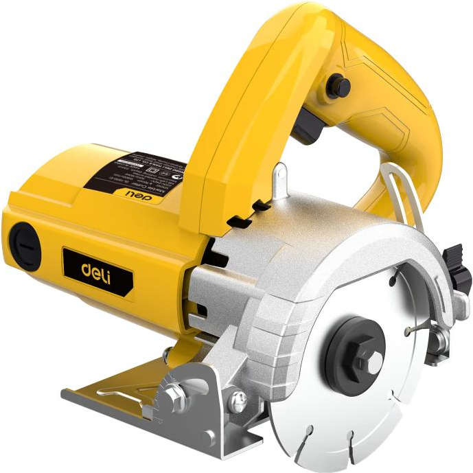 Deli Marble Cutter with 1250W Power, 110mm Blade, 13500rpm Speed, and 0-45° Adjustable Bevel Cut DL-YS110-E1