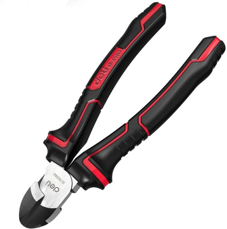 Deli 6" (160 mm) industrial-grade diagonal cutting pliers with chromium-molybdenum steel body and induction-hardened cutting edges DL100306G
