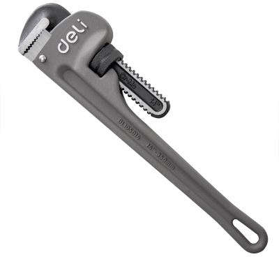 Deli Lightweight 14-inch Stillson pipe wrench with 48 mm maximum jaw opening and aluminum alloy handle DL105014