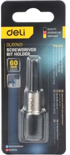 Deli 1/4-inch 60mm Screwdriver Bit Holder with Magnetic Quick-Change Mechanism DL107401