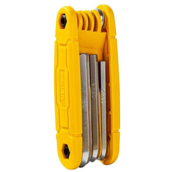 Deli 8-piece foldable flat-end hex key set with Cr-V steel, metric sizes 1.5–8 mm DL230308