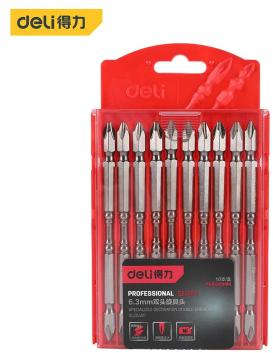Deli Double-ended Phillips screwdriver bit PH2×110mm S2 steel set of 10 pieces DL254110