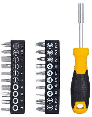 Deli 21-piece interchangeable head screwdriver set with magnetic bits and comfort grip handle DL260021