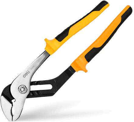Deli 10-inch water pump pliers with adjustable jaw capacity 8-55mm DL2610E