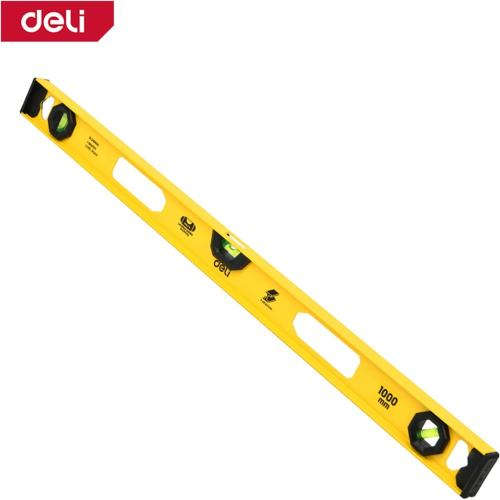 Deli 1000mm cast light aluminum body spirit level with 3 vials and 0.5-1mm/m accuracy DL291000G