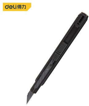 Deli Fashion aluminum utility knife with 9mm black blade and 60° angle DL309