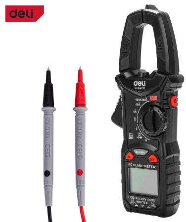 Deli Clamp-on digital multimeter 3 3/4 digit CAT III 600V with AC/DC voltage, current, resistance, capacitance measurement and diode test DL334203