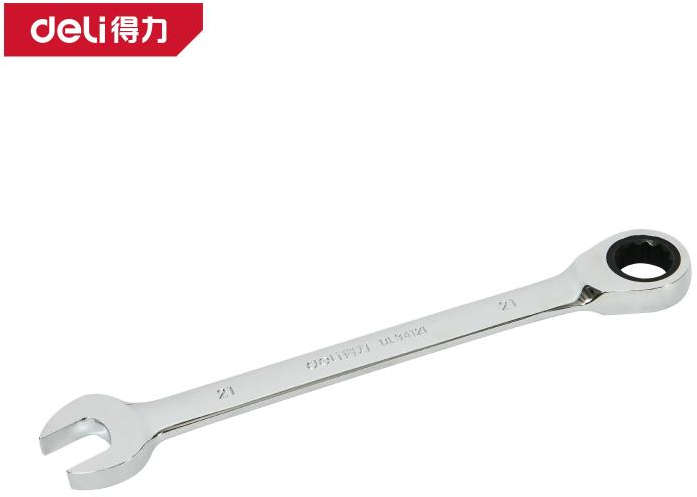 Deli 13 mm dual-head ratchet wrench with 90-tooth mechanism and matte finish DL34113