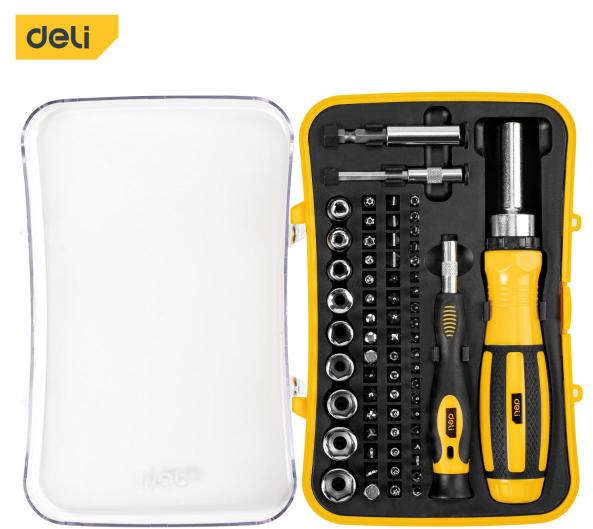 Deli 65-in-1 precision screwdriver set with Cr-V steel bits and multi-purpose use DL3565