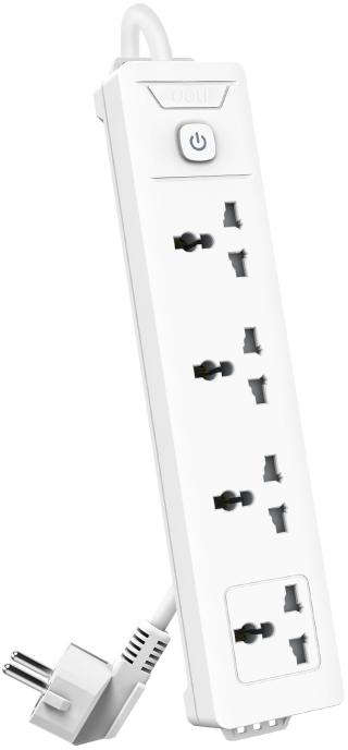 Deli 4-plug socket power strip with 3-meter cord length and universal sockets T403