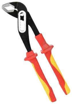 Deli Insulated 10" (250mm) adjustable water pump pliers with 7-position slip-joint and 1000V electrical insulation rating DQ90210