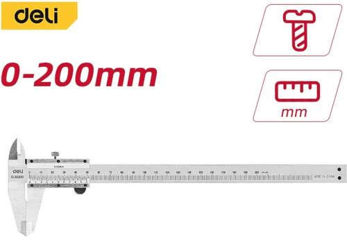 Deli Mechanical vernier caliper with 200 mm measuring range DL92200